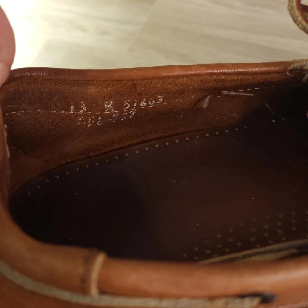 Sebago Docksides Boat Shoes Loafers Mens Size 13 M Tan Leather Classic Timeless